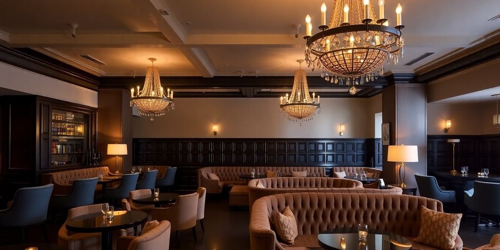 Soho House interior with elegant seating and decor.